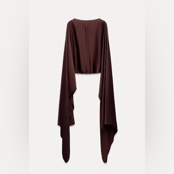 Zara flowing satin cape - Picture 13 of 16